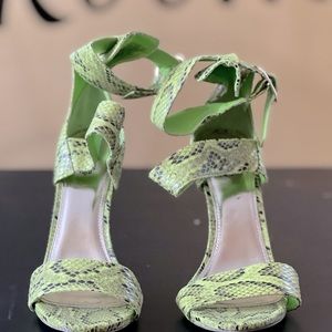 Green snake skin Heels